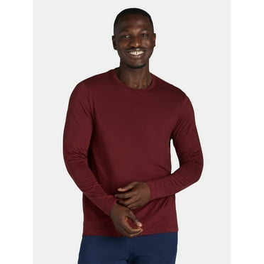 Athletic Works Men's Tri Blend Tee with Long Sleeves, Sizes S-3XL