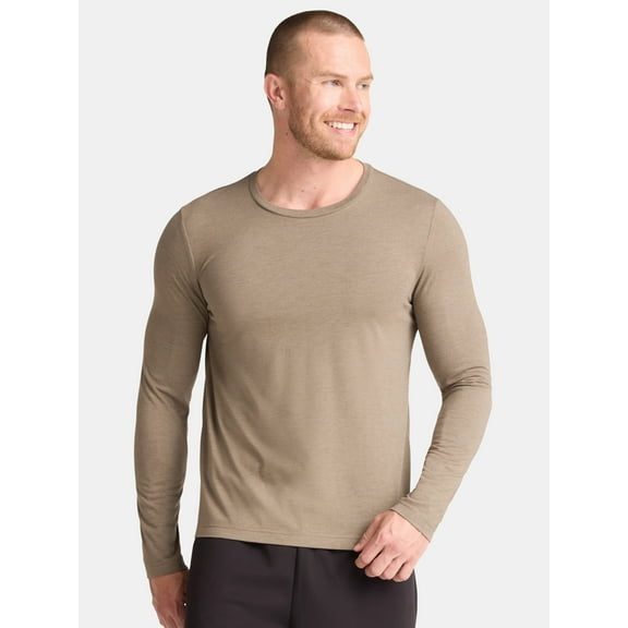 Athletic Works Men's and Big & Tall Men's Tri-Blend Tee with Long Sleeves, Sizes XS-4XLT