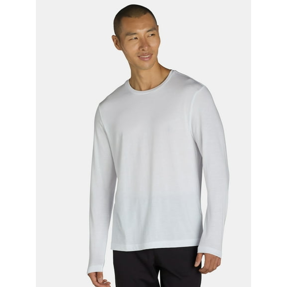 Athletic Works Men's and Big & Tall Men's Tri Blend Long Sleeve Tee Shirt, Sizes XS-5XL