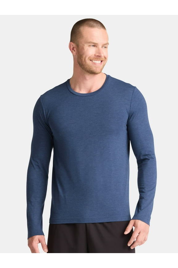Men's and Big & Tall Men's Tri-Blend Tee with Long Sleeves, Sizes XS-4XLT