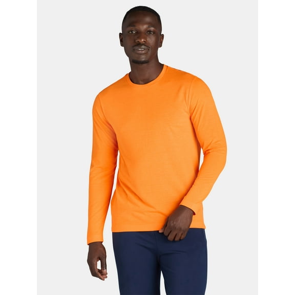 Athletic Works Men's and Big & Tall Men's Tri-Blend Tee with Long Sleeves, Sizes XS-4XLT