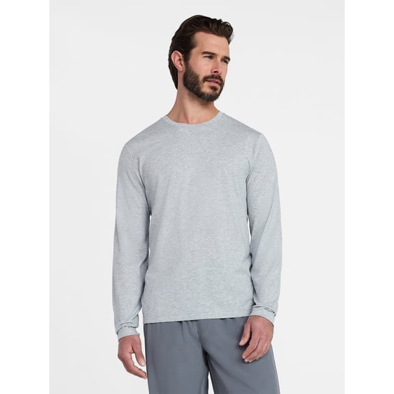 Athletic Works Men's and Big & Tall Men's Tri-Blend Tee with Long Sleeves, Sizes XS-4XLT