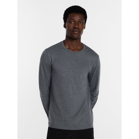 Athletic Works Men's and Big & Tall Men's Tri-Blend Tee with Long Sleeves, Sizes XS-4XLT