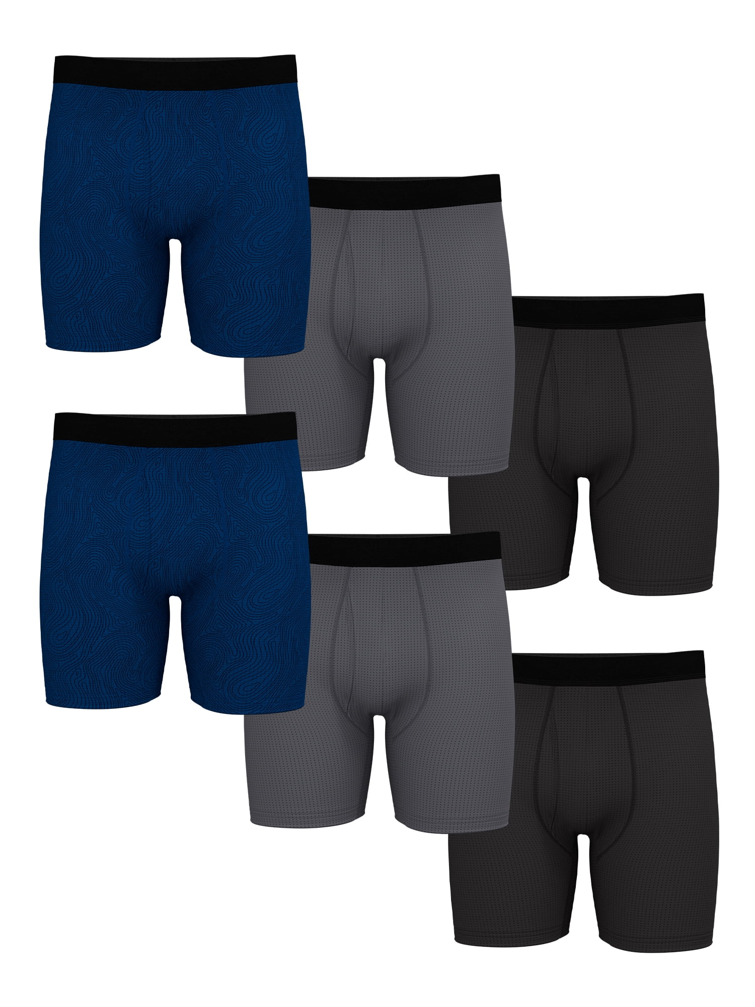 Athletic Works Men's Ultra Lite Mesh Boxer Brief, 6-Pack, Sizes S-3XL