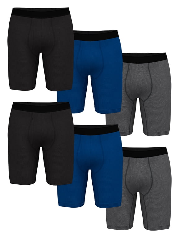 Men's Ultra Lite Mesh Long Leg Boxer Brief, 6-Pack, Sizes S-3XL
