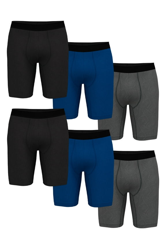 Men's Ultra Lite Mesh Long Leg Boxer Brief, 6-Pack, Sizes S-3XL