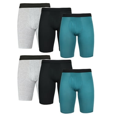 Athletic Works Men's Underwear Quick Dry Stretch Boxer Briefs for Men, S, Teal Assorted, 6 Pack