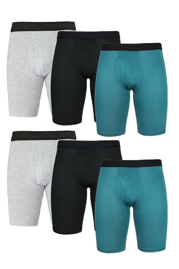 Men's Underwear Quick Dry Stretch Boxer Briefs for Men, S, Teal Assorted, 6 Pack