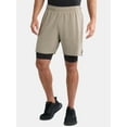 thumbnail image 1 of Athletic Works Men's and Big Men's 2 In 1 Perforated Active Shorts, 7" Inseam, Sizes S-3XL, 1 of 5