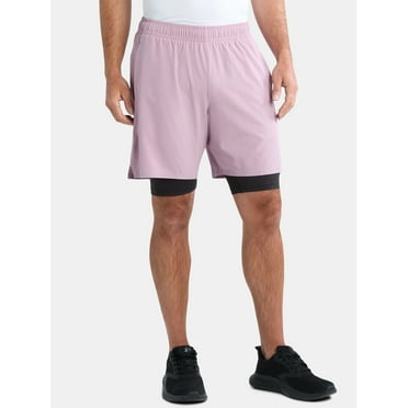 Athletic Works Men's and Big Men's 2 In 1 Perforated Active Shorts, 7" Inseam, Sizes S-3XL