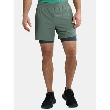 Athletic Works Men's and Big Men's 2 in 1 Shorts, 6" & 8" Inseams, Sizes S-3XL