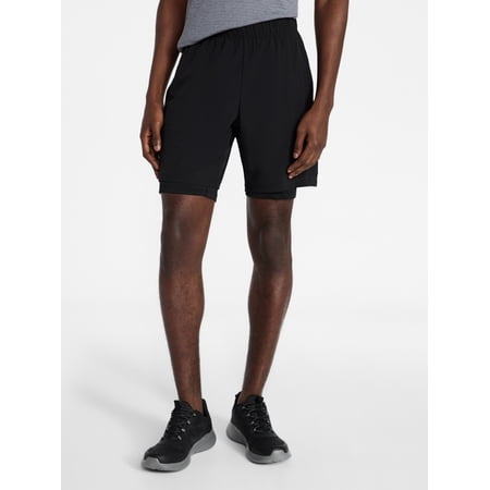 Athletic Works Men's and Big Men's 2 in 1 Gym Shorts with Liner, 6" & 8" Inseams, Sizes S-3XL