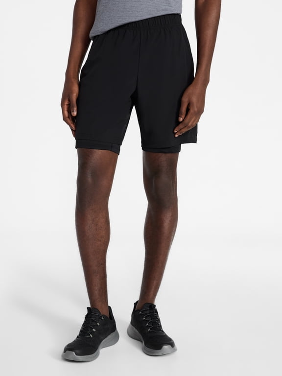 Men's and Big Men's 2 in 1 Gym Shorts with Liner, 6" & 8" Inseams, Sizes S-3XL
