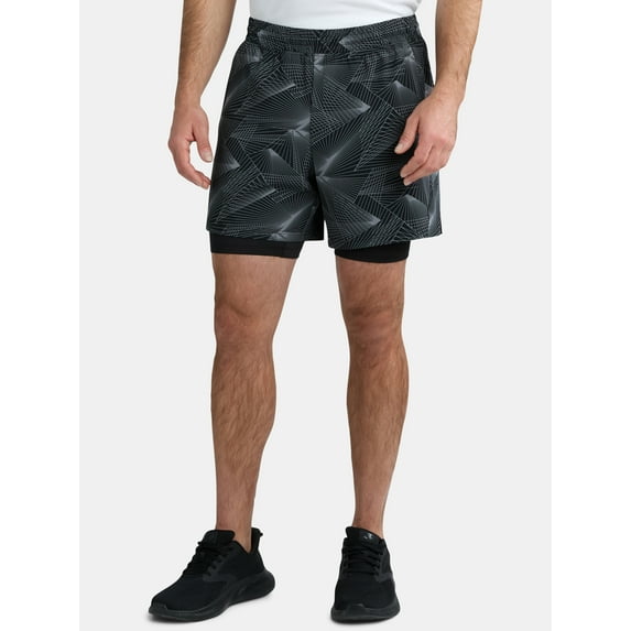 Athletic Works Men's and Big Men's 2 in 1 Gym Shorts with Liner, 6" & 8" Inseams, Sizes S-3XL