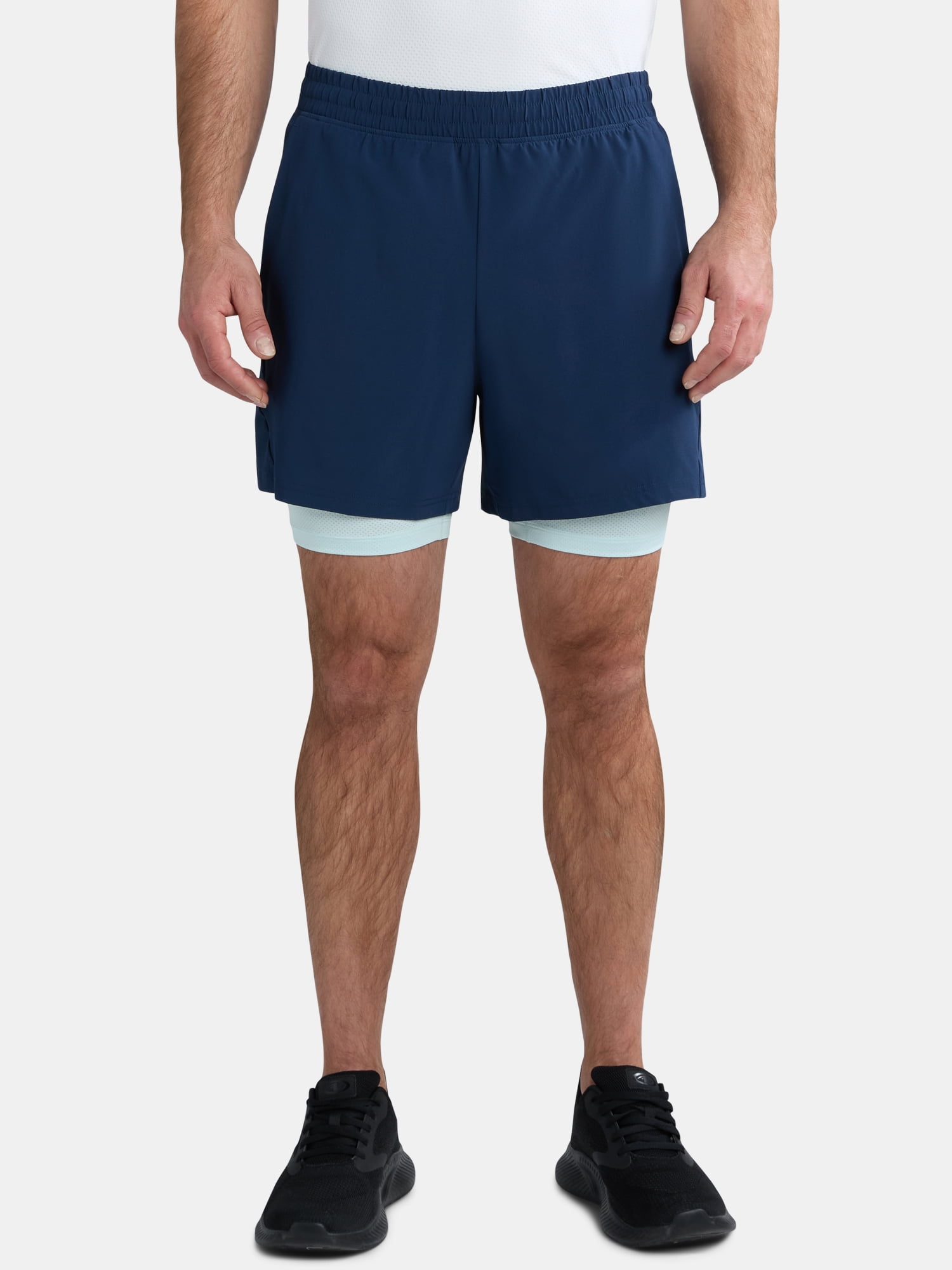 Athletic Works Men's and Big Men's 2 in 1 Gym Shorts with Liner, 6" & 8" Inseams, Sizes S-3XL