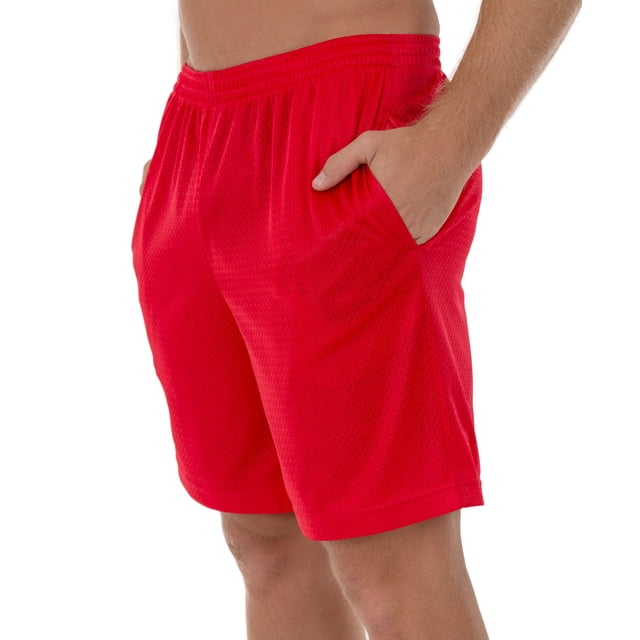 Athletic Works Men's and Big Men's 8" Active Rice Hole Mesh Shorts, up