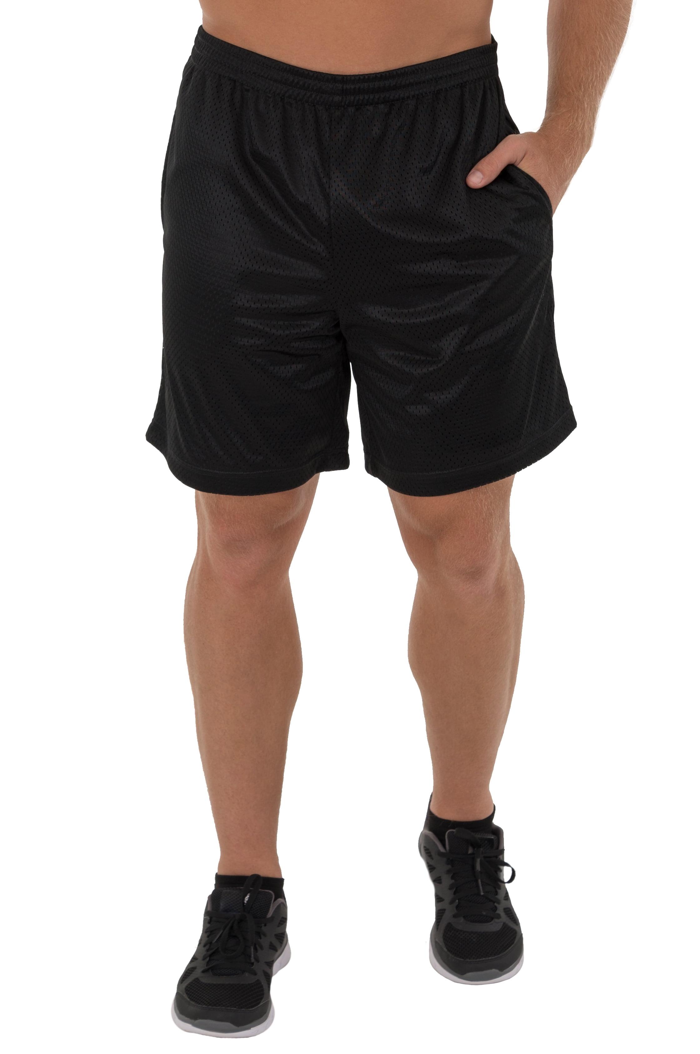 Athletic Works Men's and Big Men's 8" Active Rice Hole Mesh Shorts, up