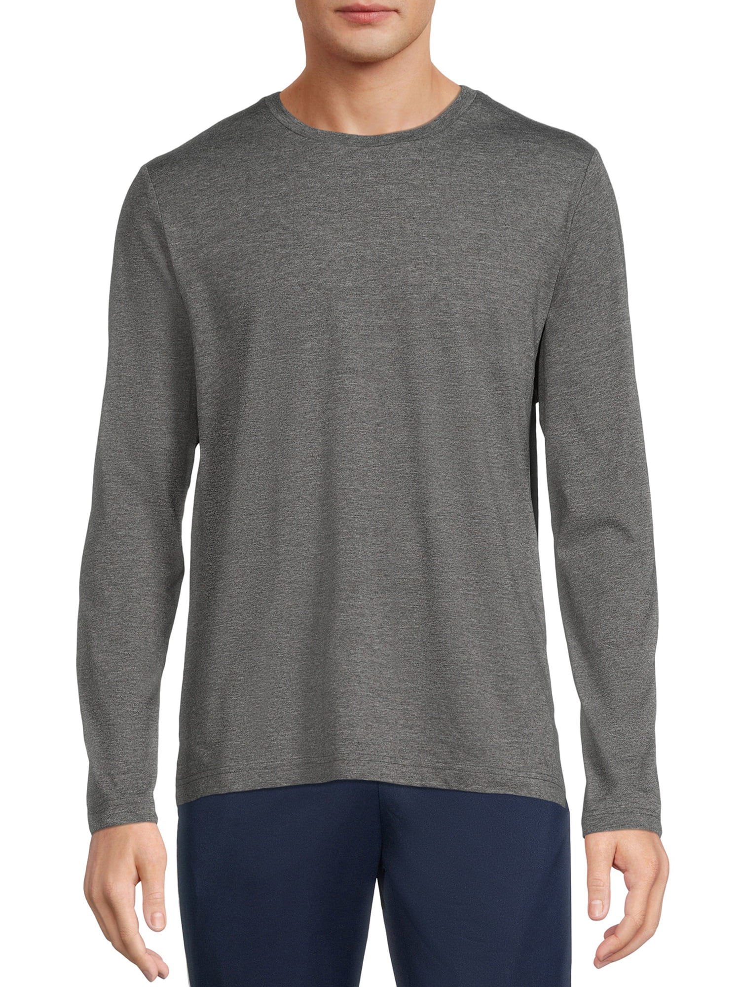 Athletic Works Men's and Big Men's Active Long Sleeve Soft Blend Tee, Sizes up to 5XL
