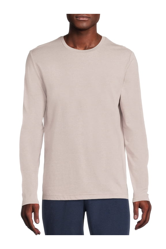 Men's and Big Men's Active Long Sleeve Soft Blend Tee, Sizes up to 5XL