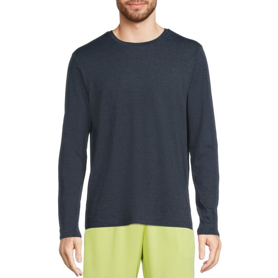 Athletic Works Men's and Big Men's Active Long Sleeve Soft Blend Tee, Sizes up to 5XL
