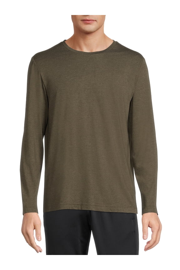 Men's and Big Men's Active Long Sleeve Soft Blend Tee, Sizes up to 5XL