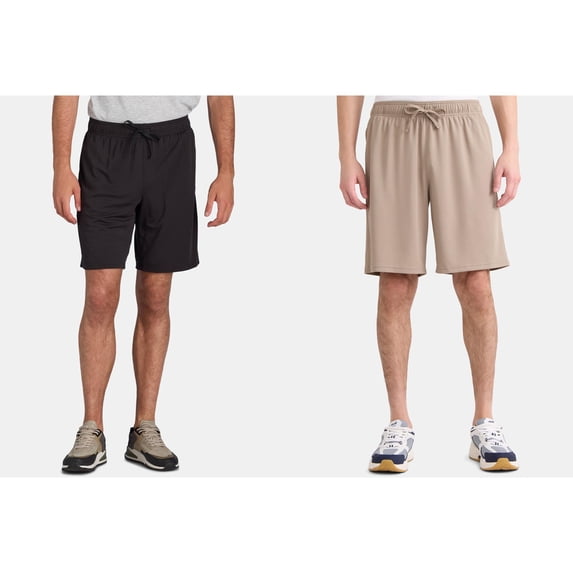 Athletic Works Men's and Big Men's Active Mesh Shorts, 9" Inseam, 2-Pack, Sizes XS-5XL