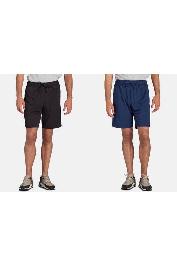 Men's and Big Men's Active Mesh Shorts, 9" Inseam, 2-Pack, Sizes XS-5XL