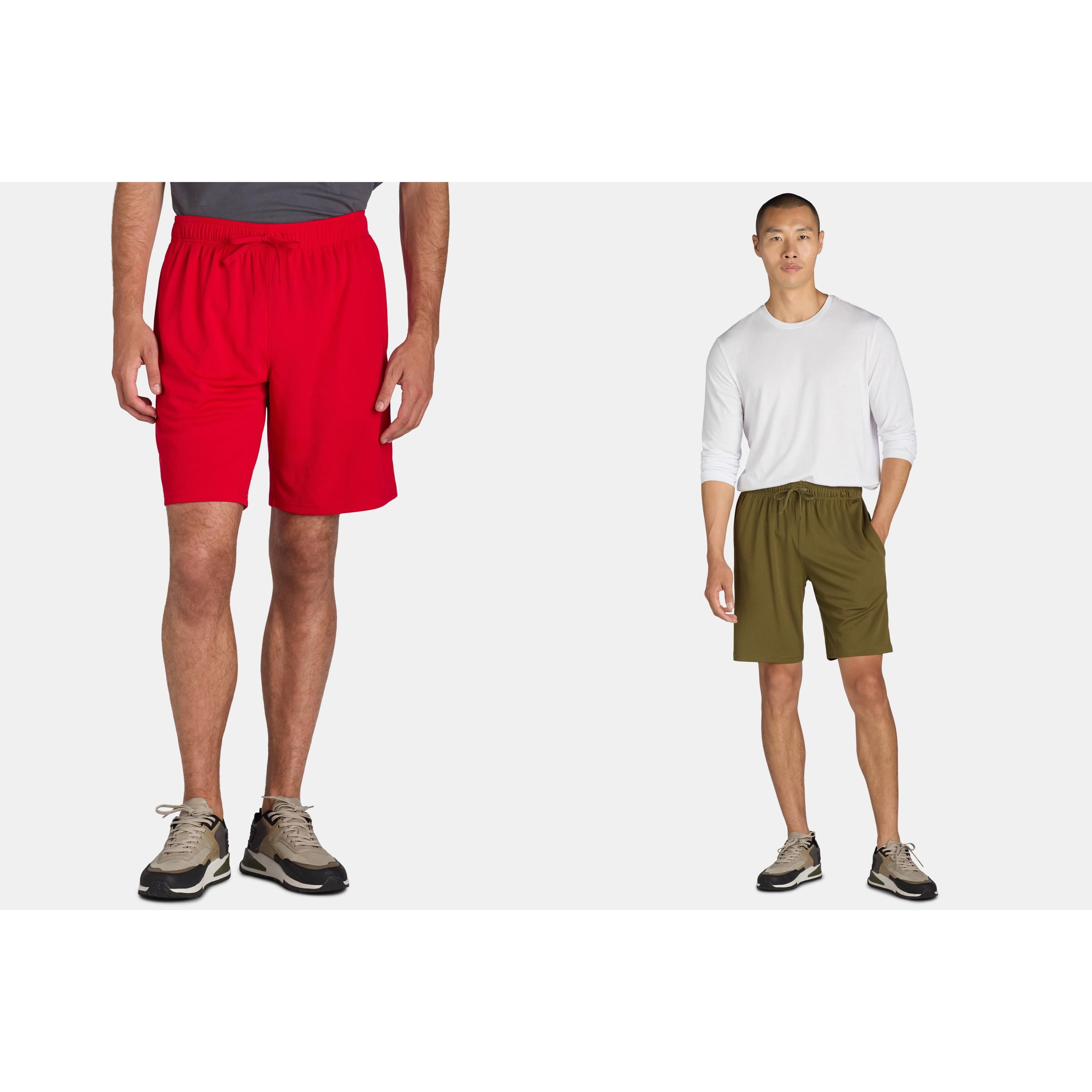 Athletic Works Men's and Big Men's Active Mesh Shorts, 9" Inseam, 2-Pack, Sizes XS-5XL