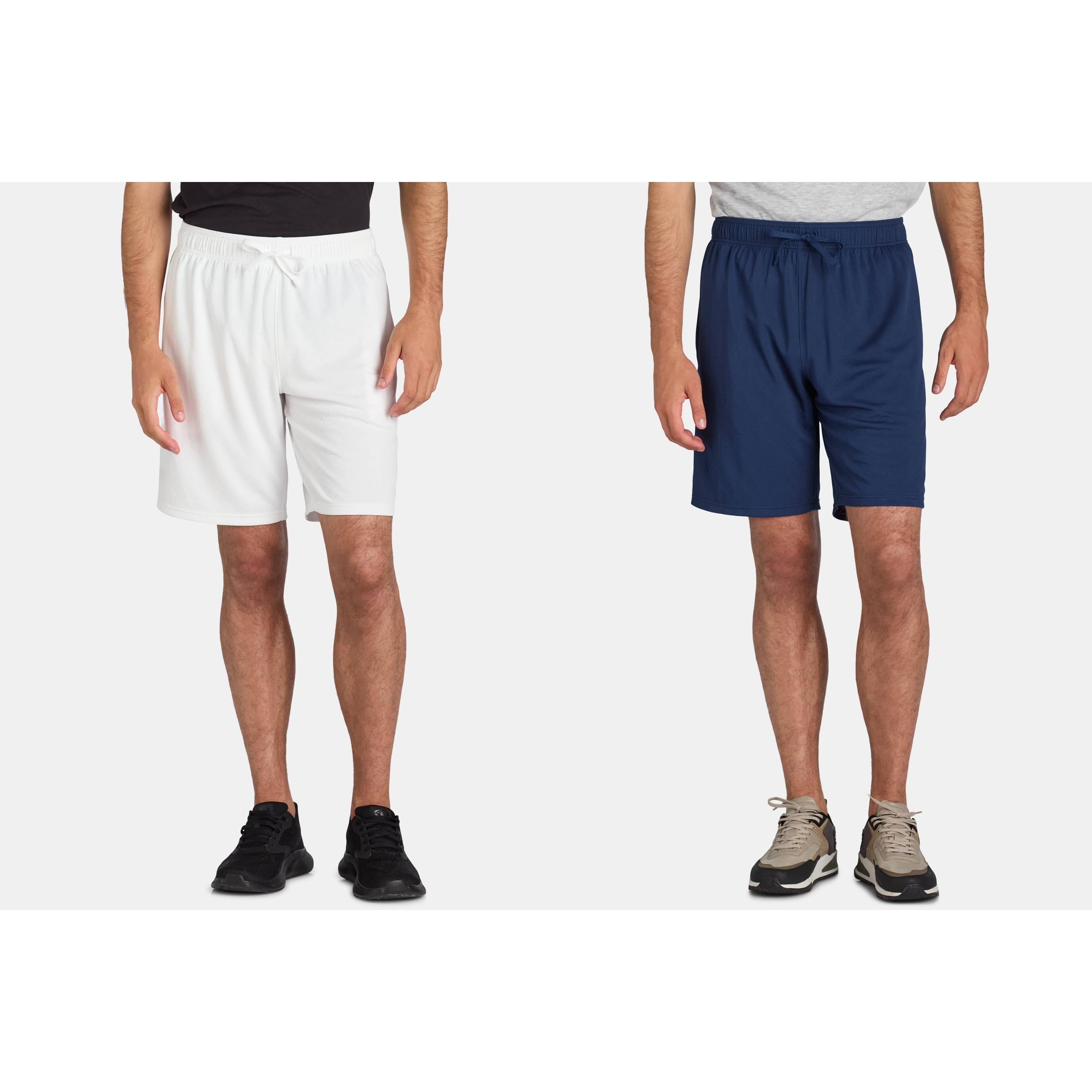 Athletic Works Men's and Big Men's Active Mesh Shorts, 9" Inseam, 2-Pack, Sizes XS-5XL