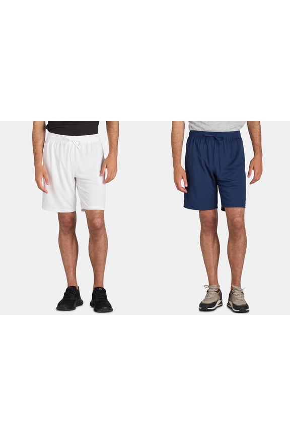 Men's and Big Men's Active Mesh Shorts, 9" Inseam, 2-Pack, Sizes XS-5XL