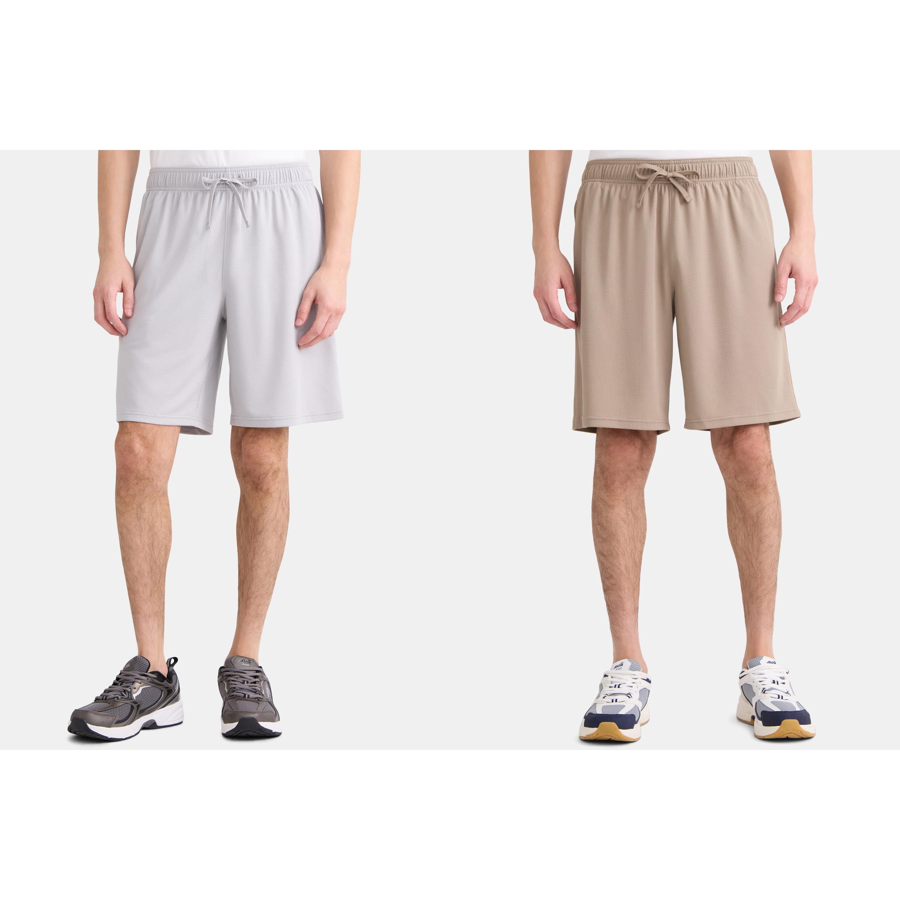 Athletic Works Men's and Big Men's Active Mesh Shorts, 9" Inseam, 2-Pack, Sizes XS-5XL