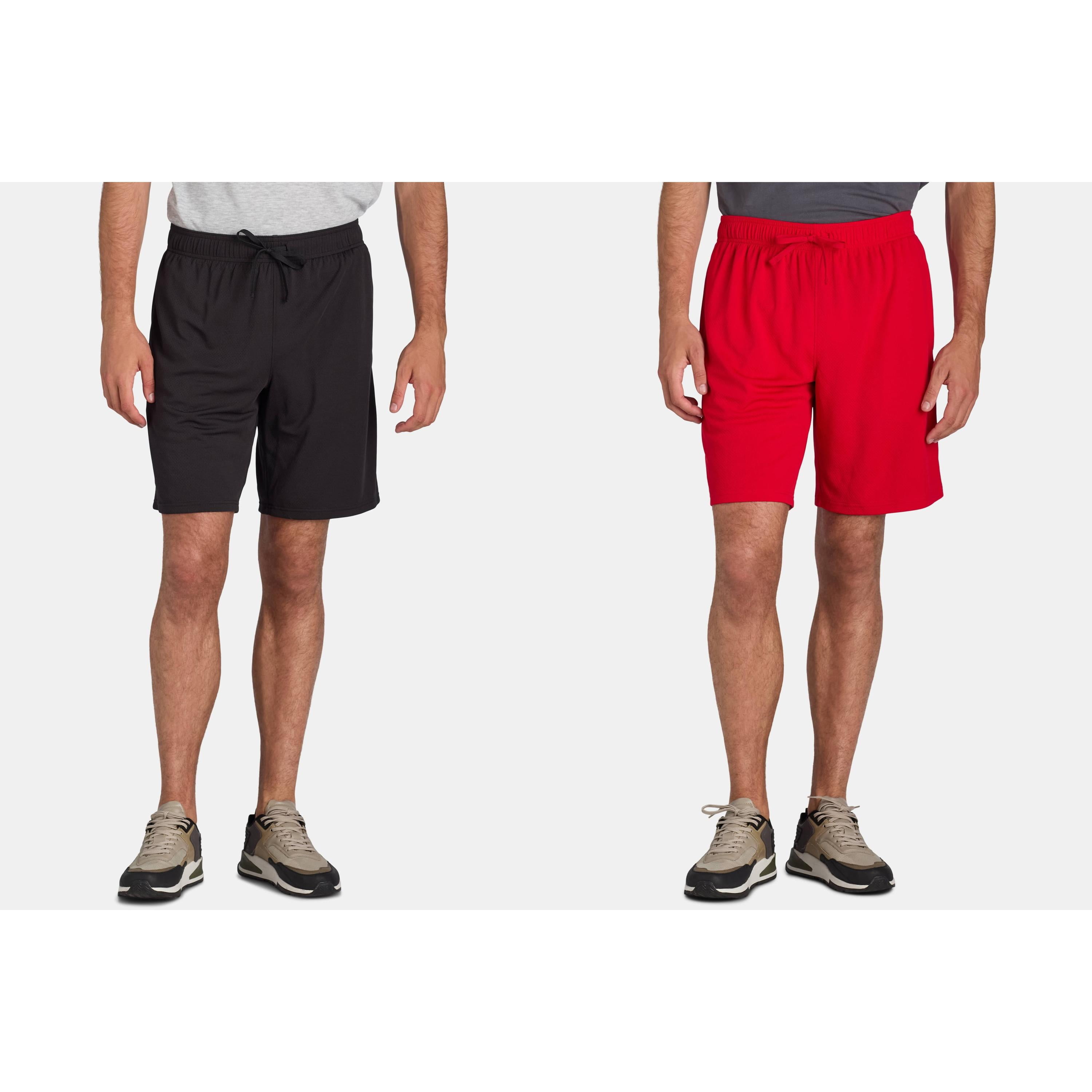 Athletic Works Men's and Big Men's Active Mesh Shorts, 9" Inseam, 2-Pack, Sizes XS-5XL