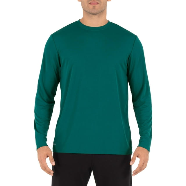 Athletic Works Men's and Big Men's Active Quick Dry Performance Long Sleeve T-Shirt, up to Size 5XL