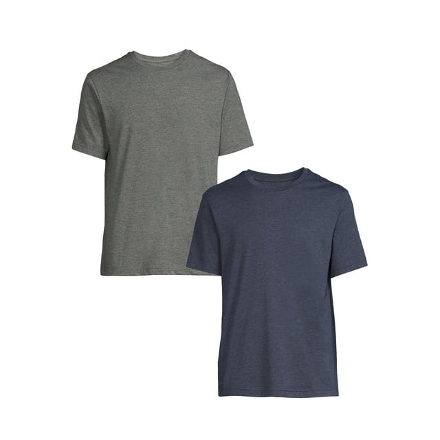 Athletic Works Men's and Big Men's Active Tri-Blend Tee, 2-Pack, Sizes up to 5XL