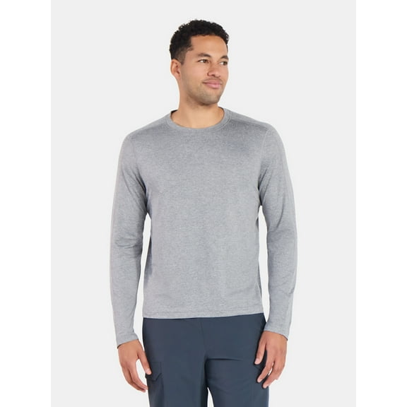 Athletic Works Men's and Big Men's ButterCore Soft Long Sleeve Tee Shirt, Sizes XS-5XL