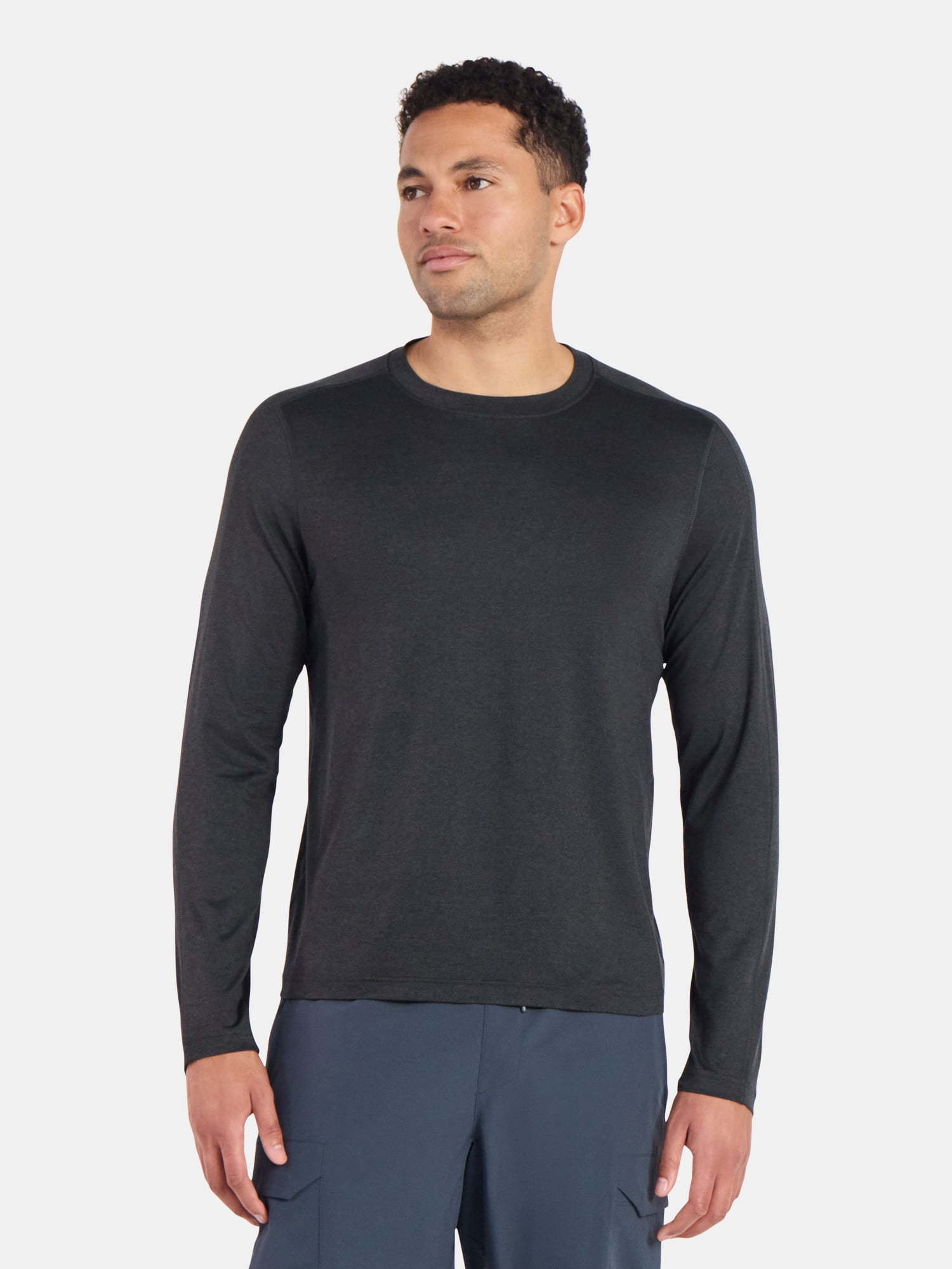 Athletic Works Men's and Big Men's ButterCore Soft Long Sleeve Tee Shirt, Sizes XS-5XL