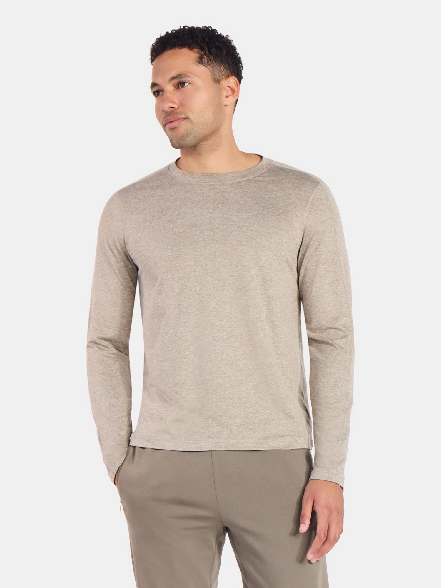 Athletic Works Men's and Big Men's ButterCore Soft Long Sleeve Tee Shirt, Sizes XS-5XL