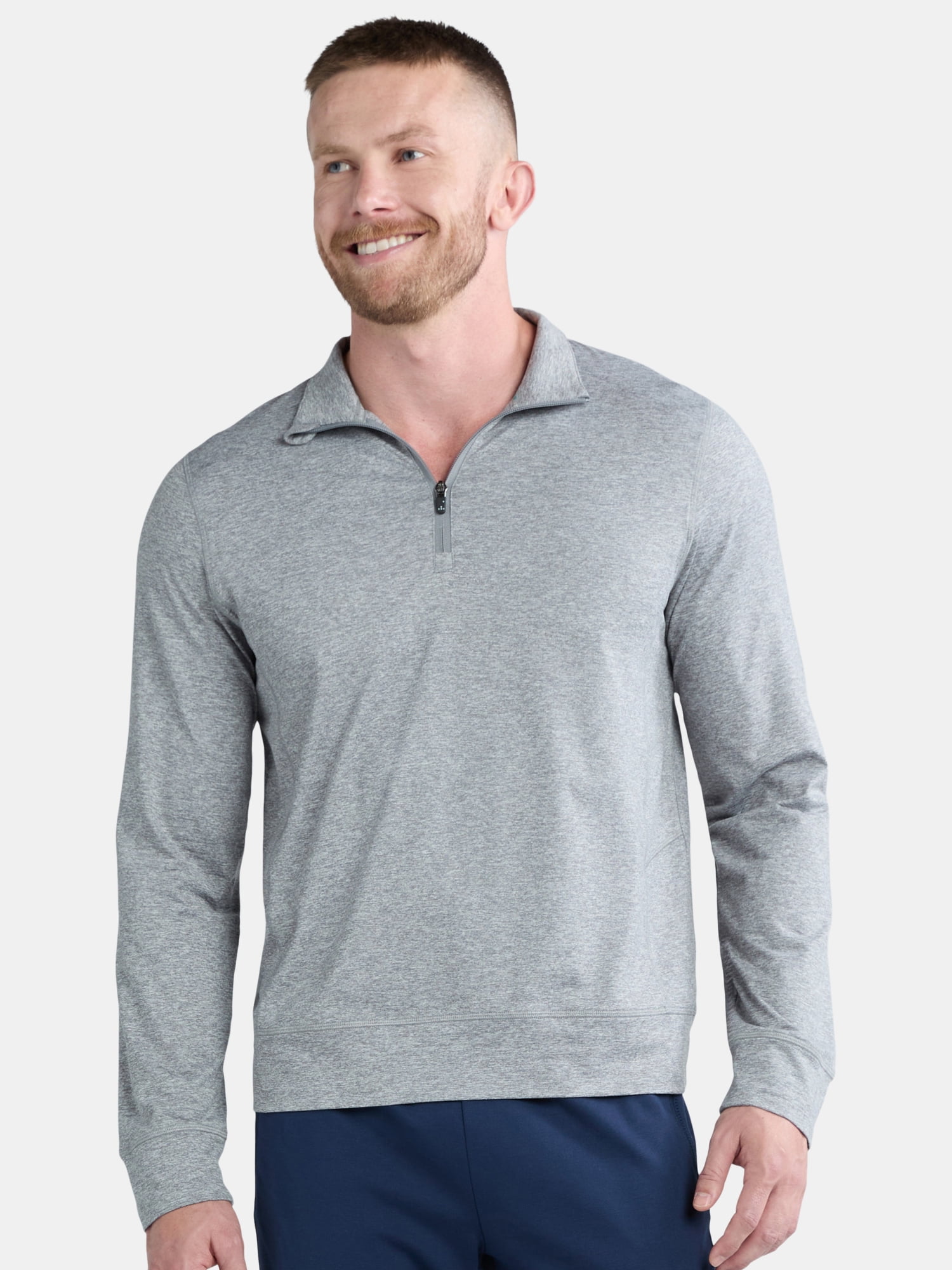 Athletic Works Men's and Big Men's ButterCore Soft Quarter-Zip Pullover Shirt, Sizes S-3XL