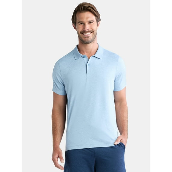 Athletic Works Men's and Big Men's ButterCore Polo Shirt, Sizes XS-5XL