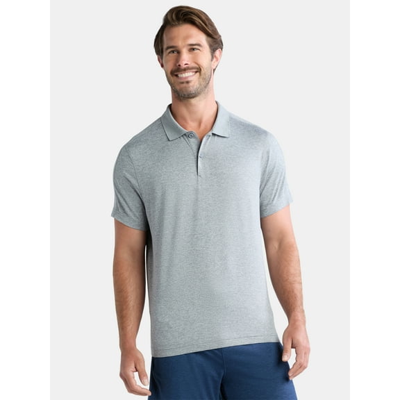 Athletic Works Men's and Big Men's ButterCore Polo Shirt, Sizes XS-5XL