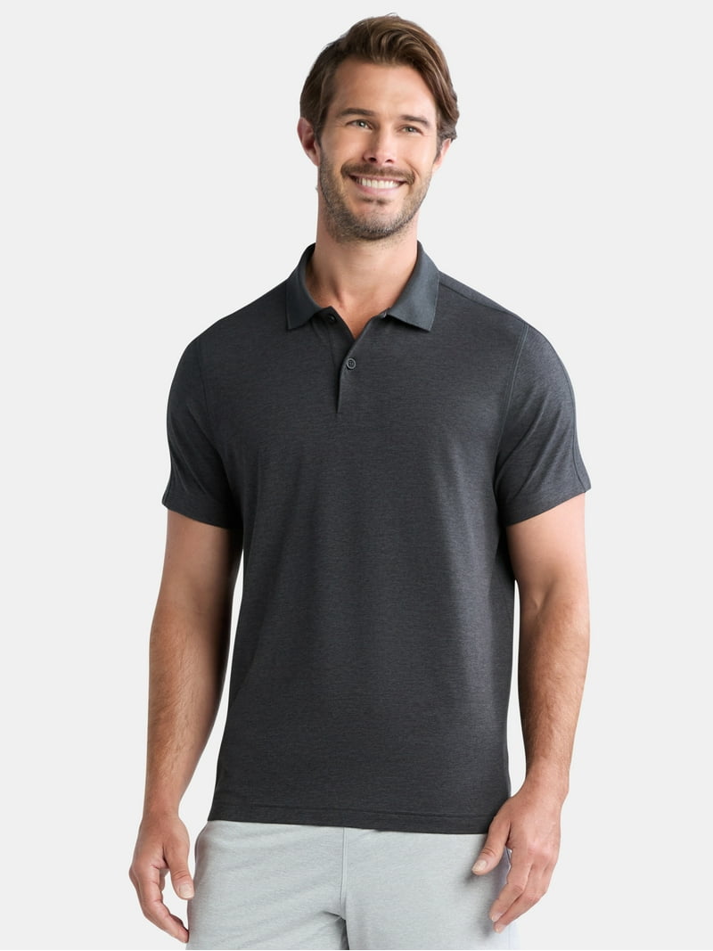 Athletic Works Men's and Big Men's ButterCore Polo Shirt, Sizes XS