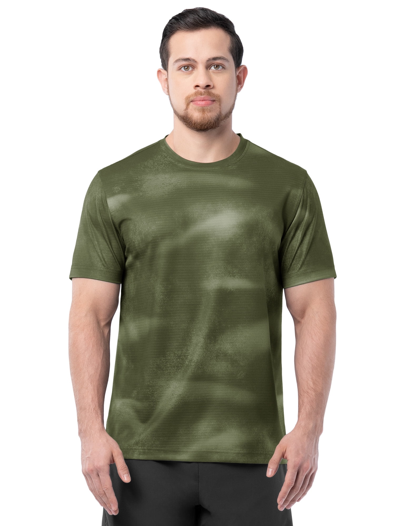 Athletic Works Men's and Big Men's Core Linear Mesh Active Short Sleeve Tee, Sizes S-3XL