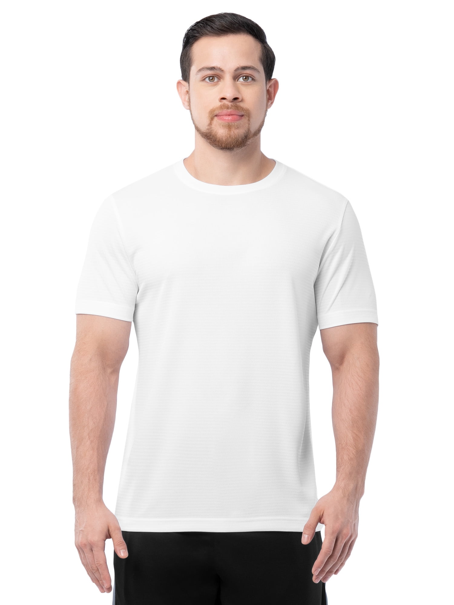 Athletic Works Men's and Big Men's Core Linear Mesh Active Short Sleeve Tee, Sizes S-3XL