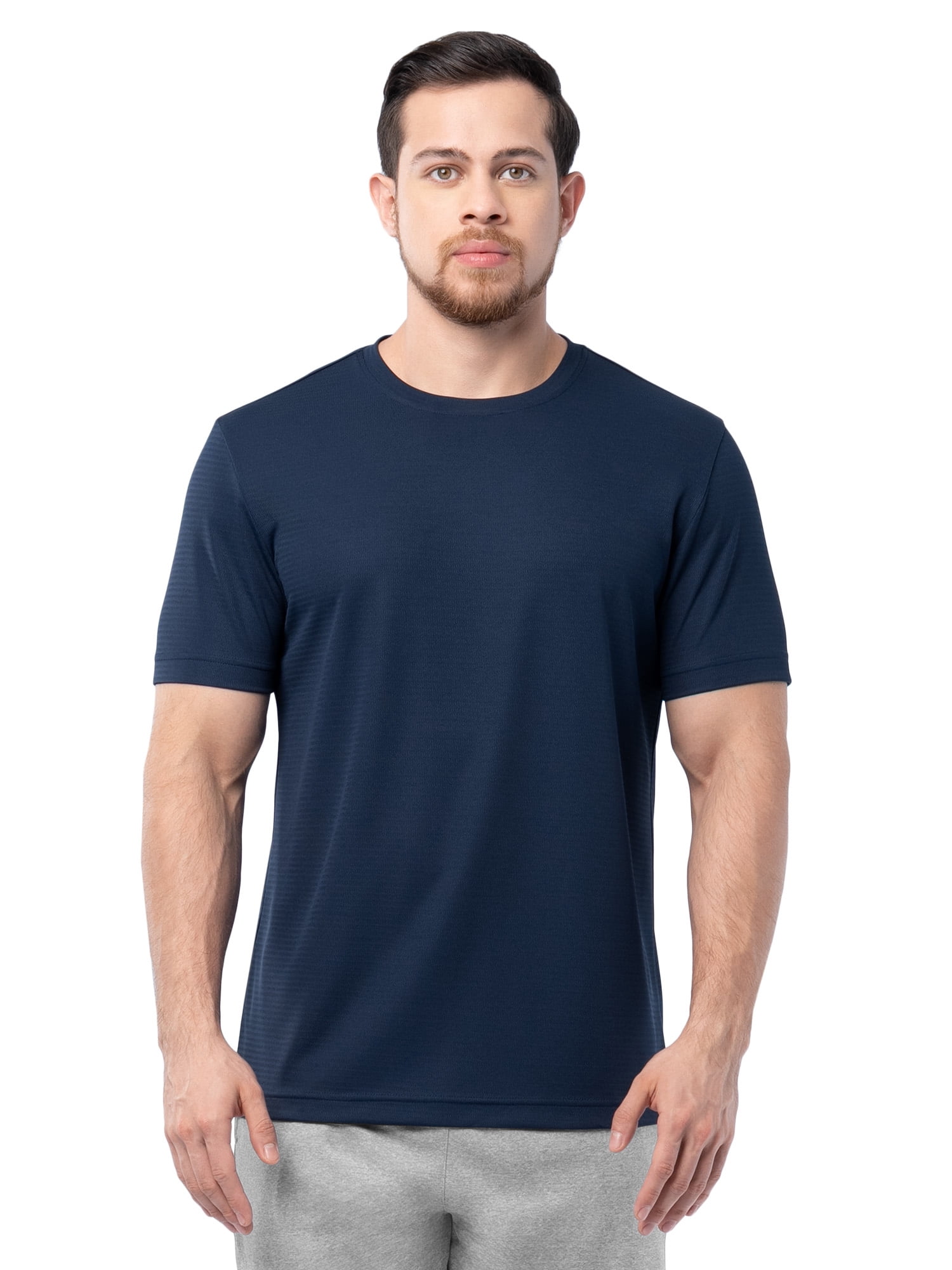 Athletic Works Men's and Big Men's Core Linear Mesh Active Short Sleeve Tee, Sizes S-3XL