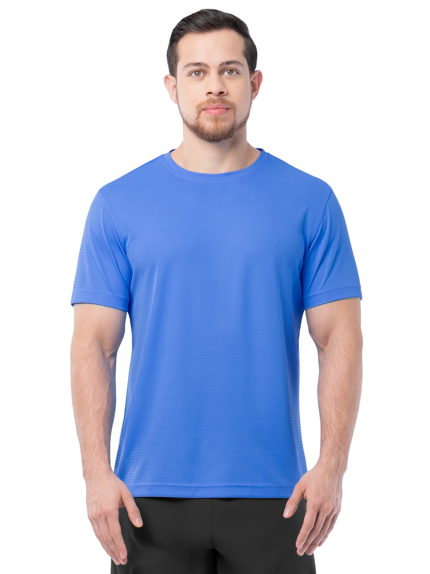Athletic Works Men's and Big Men's Core Linear Mesh Active Short Sleeve Tee, Sizes S-3XL