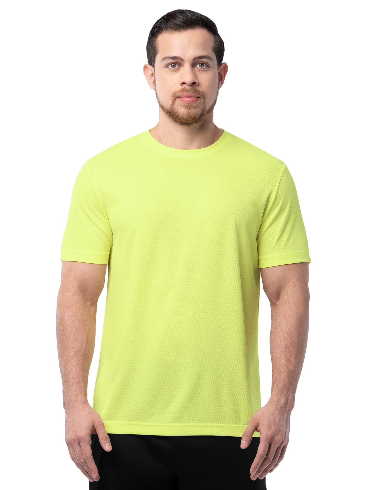 Athletic Works Men's and Big Men's Core Linear Mesh Active Short Sleeve Tee, Sizes S-3XL
