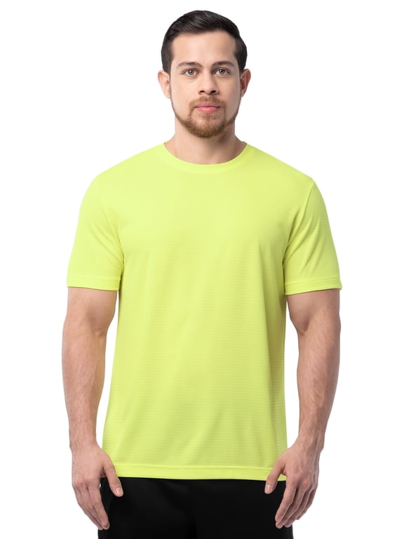 Men's and Big Men's Core Linear Mesh Active Short Sleeve Tee, Sizes S-3XL