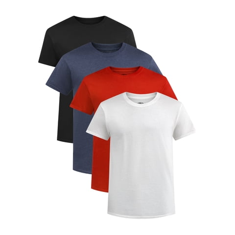 Men's and Big Men's Cotton Active Tee, 4-Pack, Sizes XS-5XL