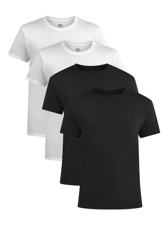 Men's and Big Men's Cotton Active Tee, 4-Pack, Sizes XS-5XL