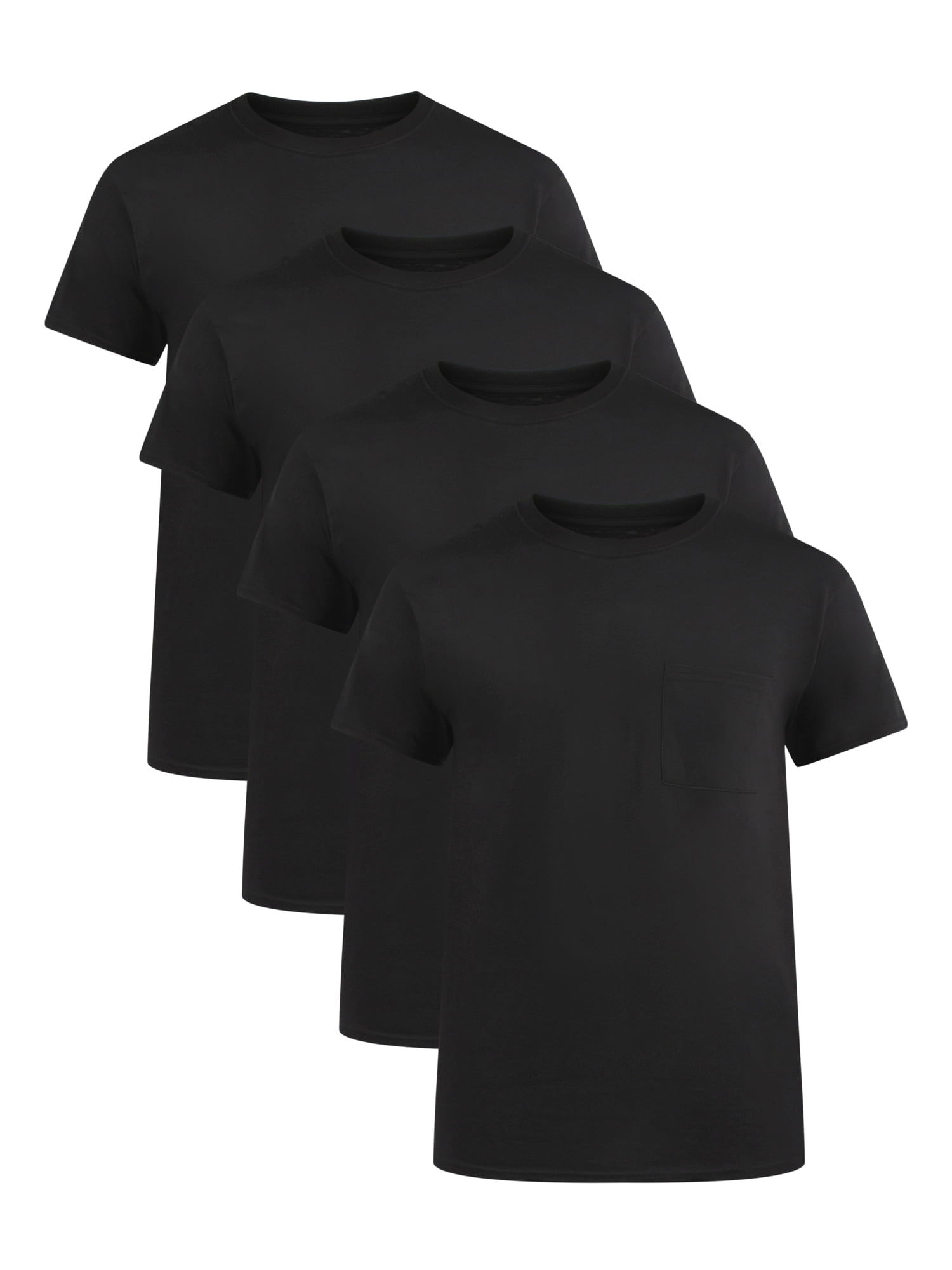 Athletic Works Men's and Big Men's Cotton Pocket Tee, 4-Pack, Sizes XS-5XL